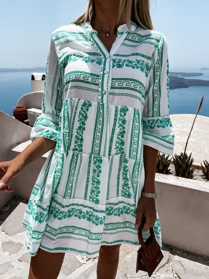 Effortless Boho Mini Dress for Women with Tiered Flowy Tunic Style