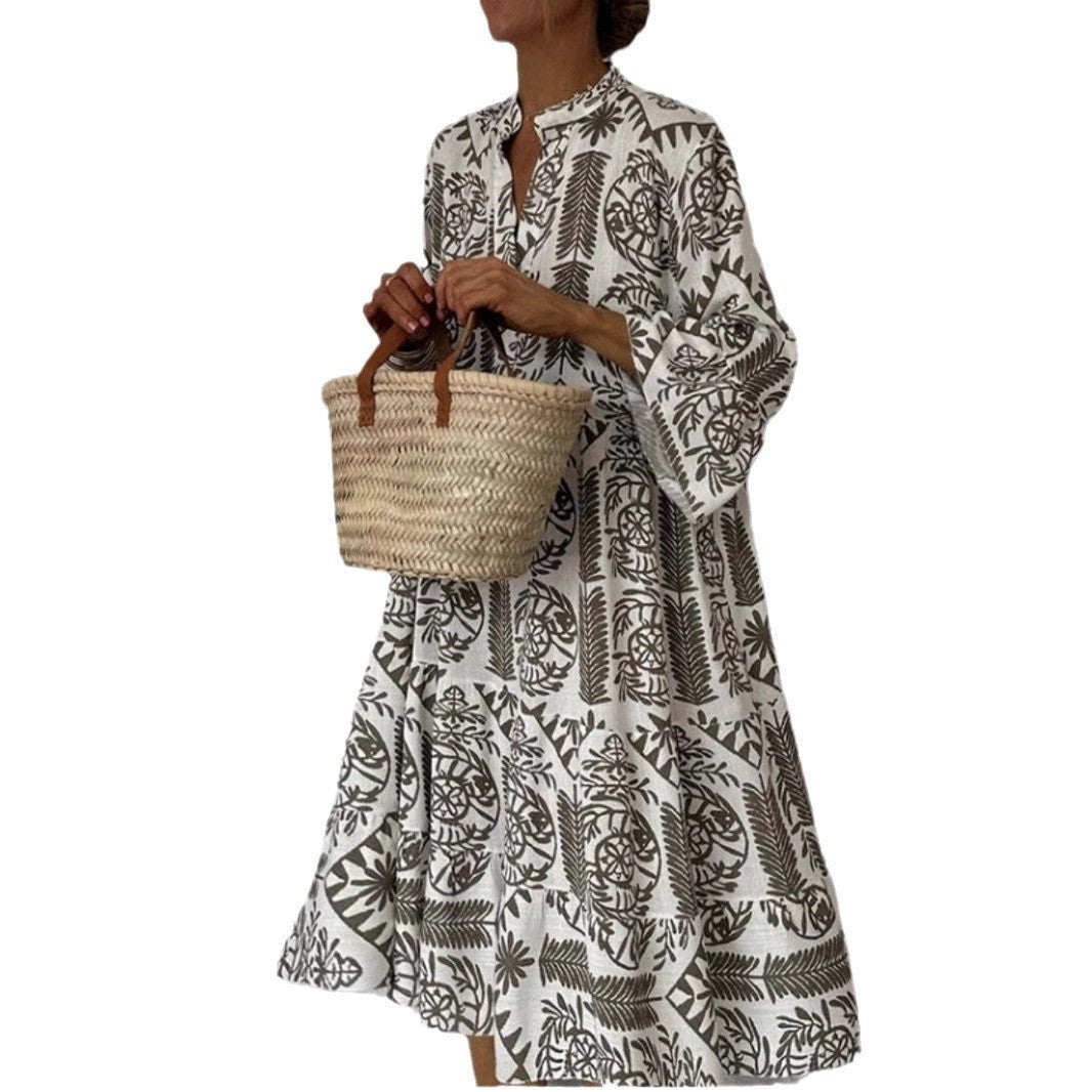 Effortless Floral Sundress for Women with Tiered Skirt Boho Tunic Style
